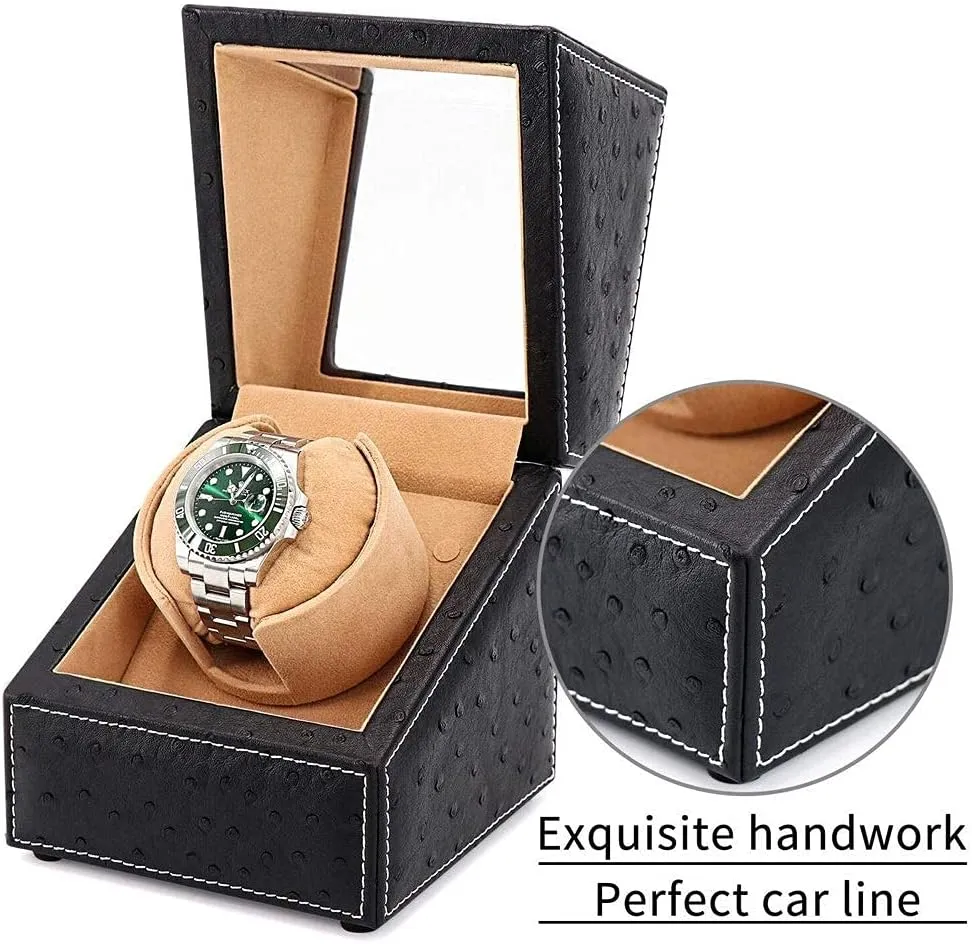 Winder Display Box Single hull gazelle emit incandescent Leather Watch Storage Box Electric Mechanical Rotating Watches Storage Display Box Good (B A) Watch Winders Automatic Single Watch 