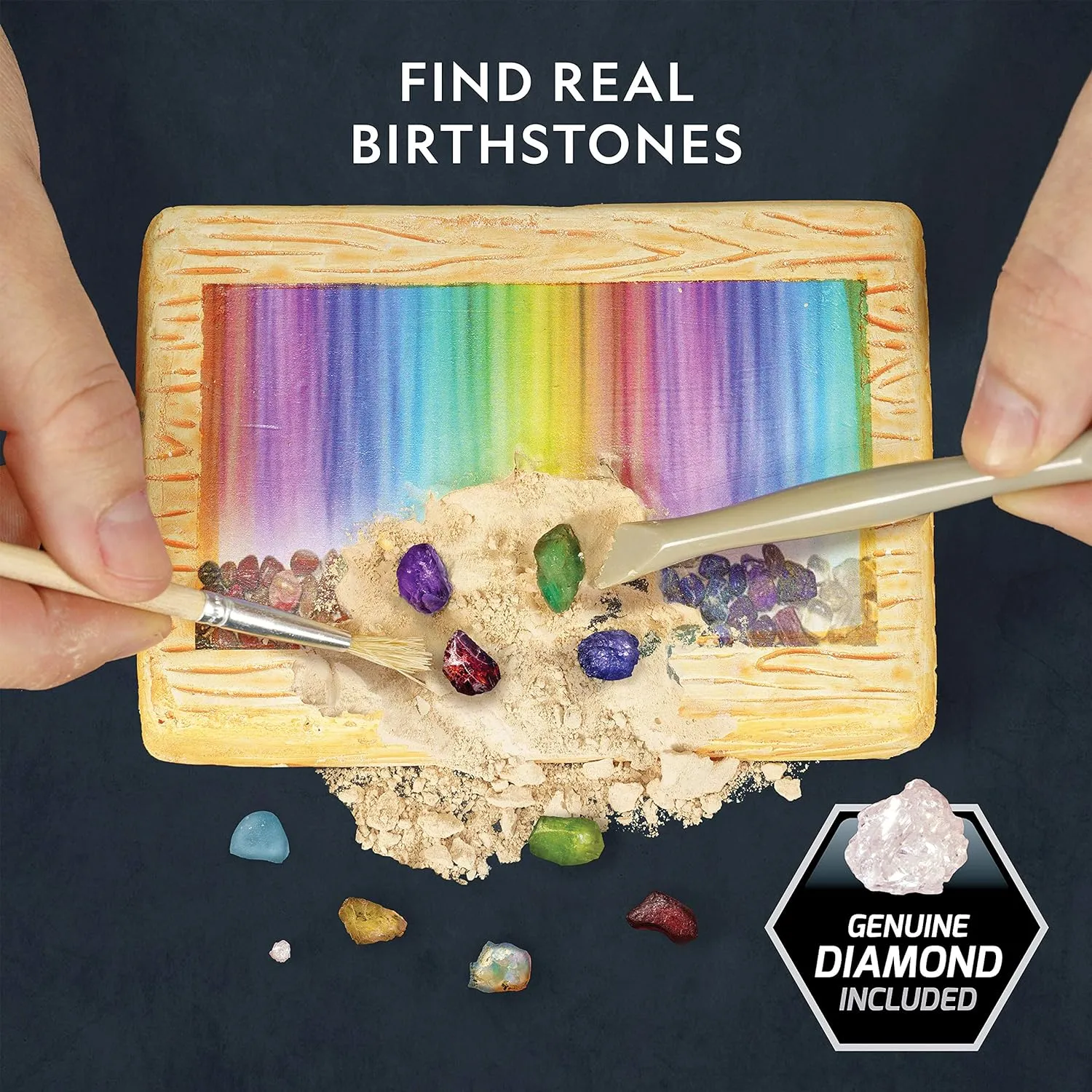 with 12 Genuine Birthstones, Includes a Real Diamond, Ruby, Sapphire, Pearl, & More, Gemstones and Crystals, Rock Collection (Amazon Exclusive) foolish enzyme wash wise NATIONAL GEOGRAPHIC Birthstone Dig Kit - Science Kit 