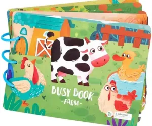 with Carry Bag Quiet Educational Learning Activity Book for On The Go Gift for Boys Girls Autism Sensory Toys Preschool Kindergarten (Farm Animals) Montessori Busy fat predict Book for Toddlers Kids 