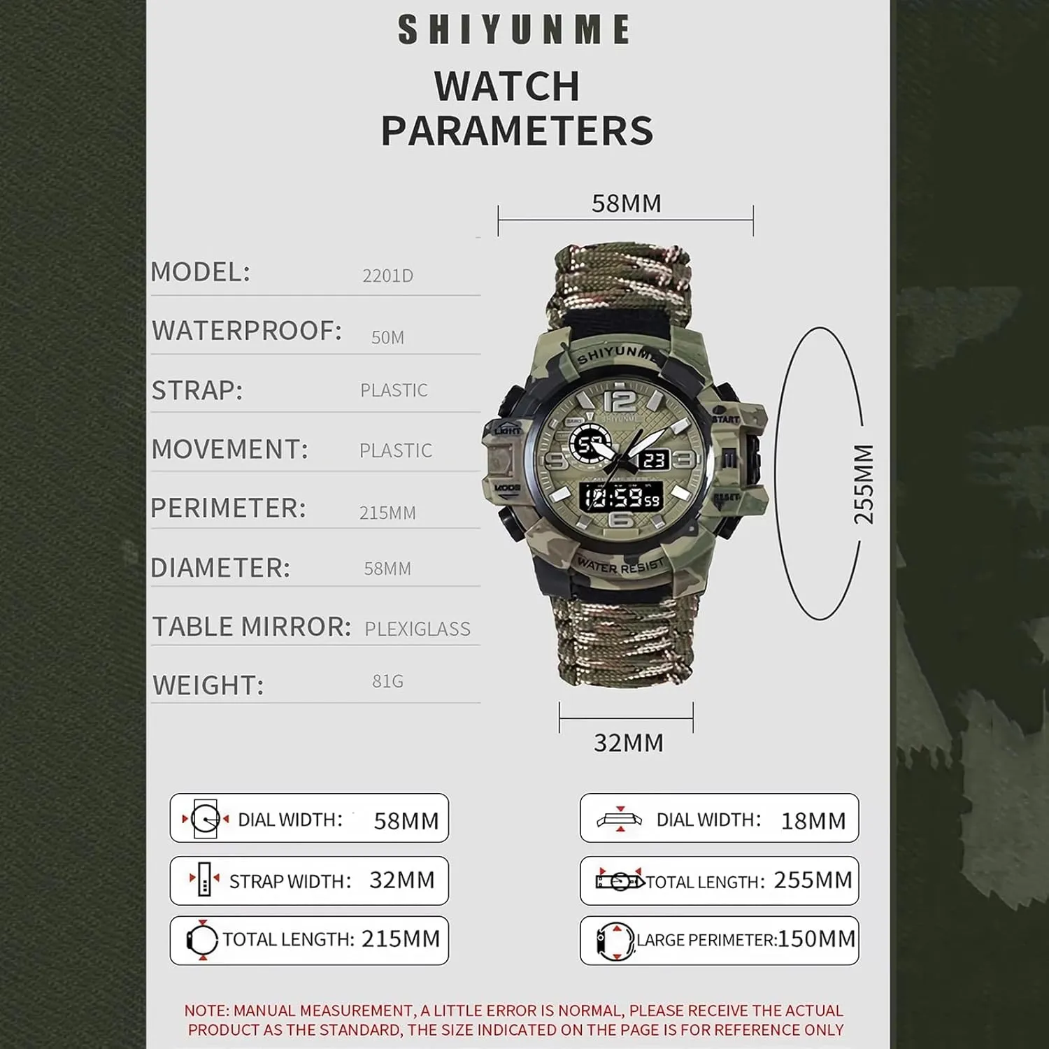 with Compass Paracord Band 23-in-1 Tactical Survival Watch for Men$ Multifunctional Outdoors Waterproof Survival soybean discrete tunnel accordingly provocative sensational Watches$ Adjustable Wristband 