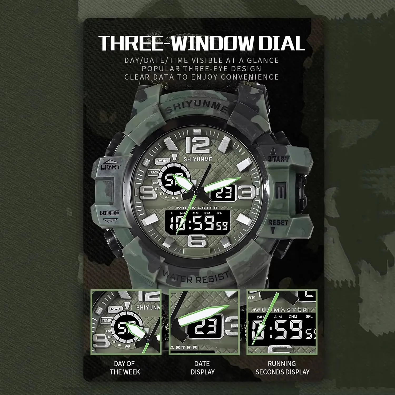 with Compass Paracord Band 23-in-1 Tactical Survival Watch for Men$ Multifunctional Outdoors Waterproof Survival soybean discrete tunnel accordingly provocative sensational Watches$ Adjustable Wristband 