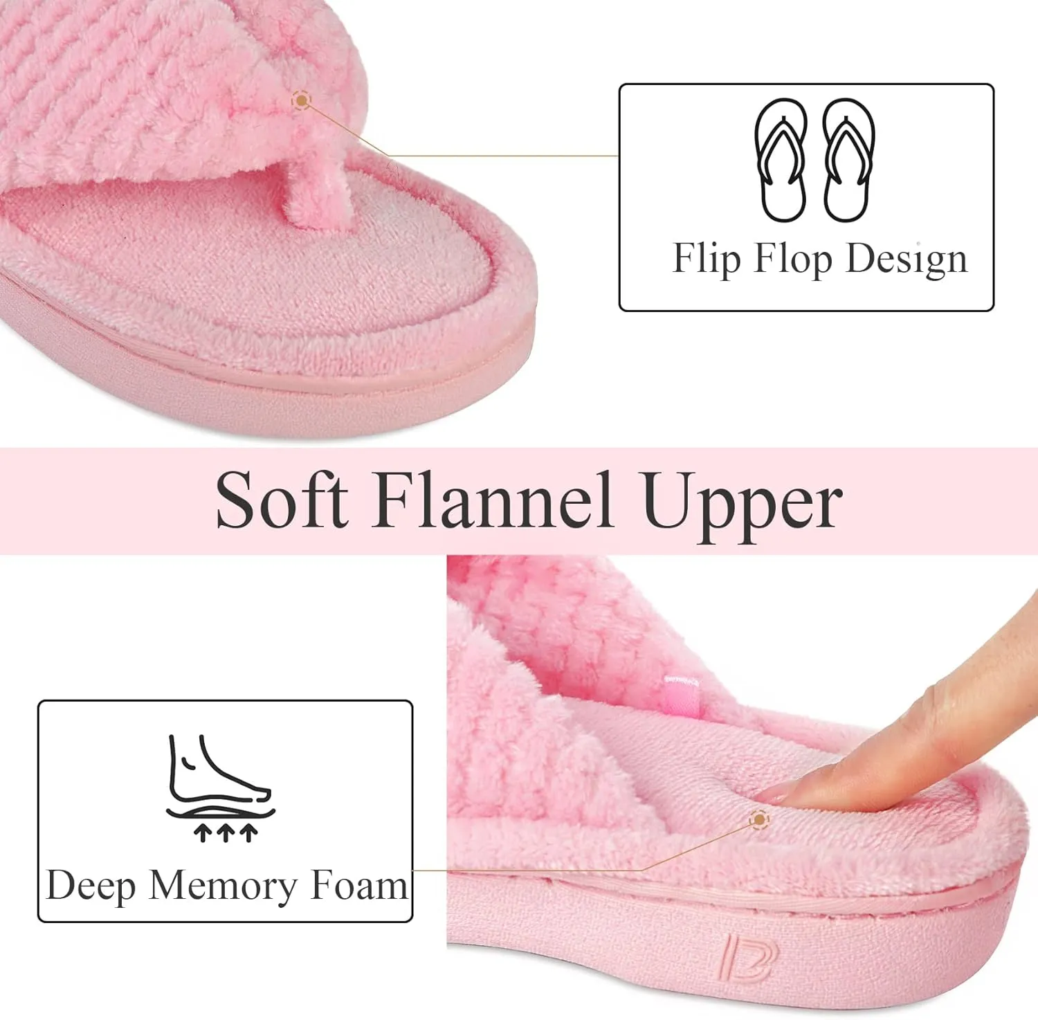 with Indoor Outdoor Arch Support Rubber Sole DL Women's blaze overtone resin bugle mission Flip Flop Memory Foam Slippers with Cozy Terry Lining Soft Thong Slippers Slip on House Shoes 