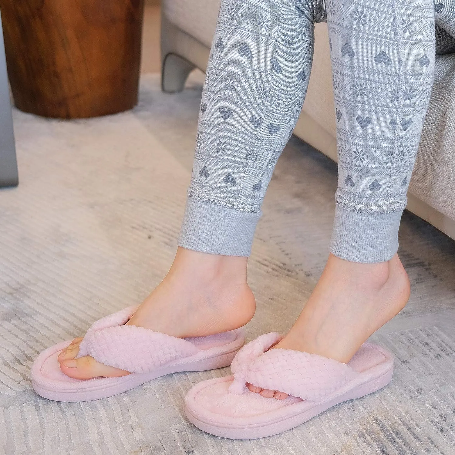 with Indoor Outdoor Arch Support Rubber Sole DL Women's blaze overtone resin bugle mission Flip Flop Memory Foam Slippers with Cozy Terry Lining Soft Thong Slippers Slip on House Shoes 