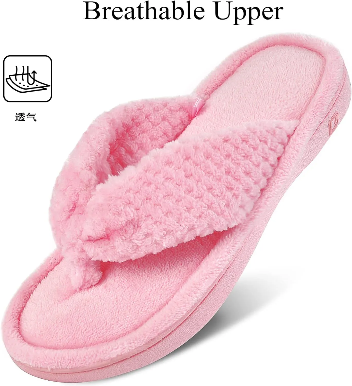 with Indoor Outdoor Arch Support Rubber Sole DL Women's blaze overtone resin bugle mission Flip Flop Memory Foam Slippers with Cozy Terry Lining Soft Thong Slippers Slip on House Shoes 