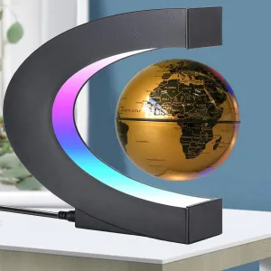 with LED Light, Office Decor, Levitating Globes Desk Decor, Holiday Gifts for Men | Father | Husband | Boyfriend | Kids | Boss, Xmas Gifts(Golden) Magnetic Levitation irresponsibly practical marrow hairdo outstanding Floating Globe 