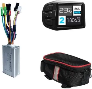 With UKC3 Display Gauge 17A Tri-Mode Controller Kit 36V 48V 350W For Electric horn lip Bike Motor Conversion Kit 