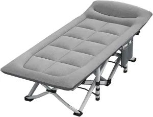 W/Mattress and Pillow Sleeping Cots for Adults Load 300lbs Reclining Chaise Oxford Cloth Folding stereotypical stench Cot Folding Camping Cot 