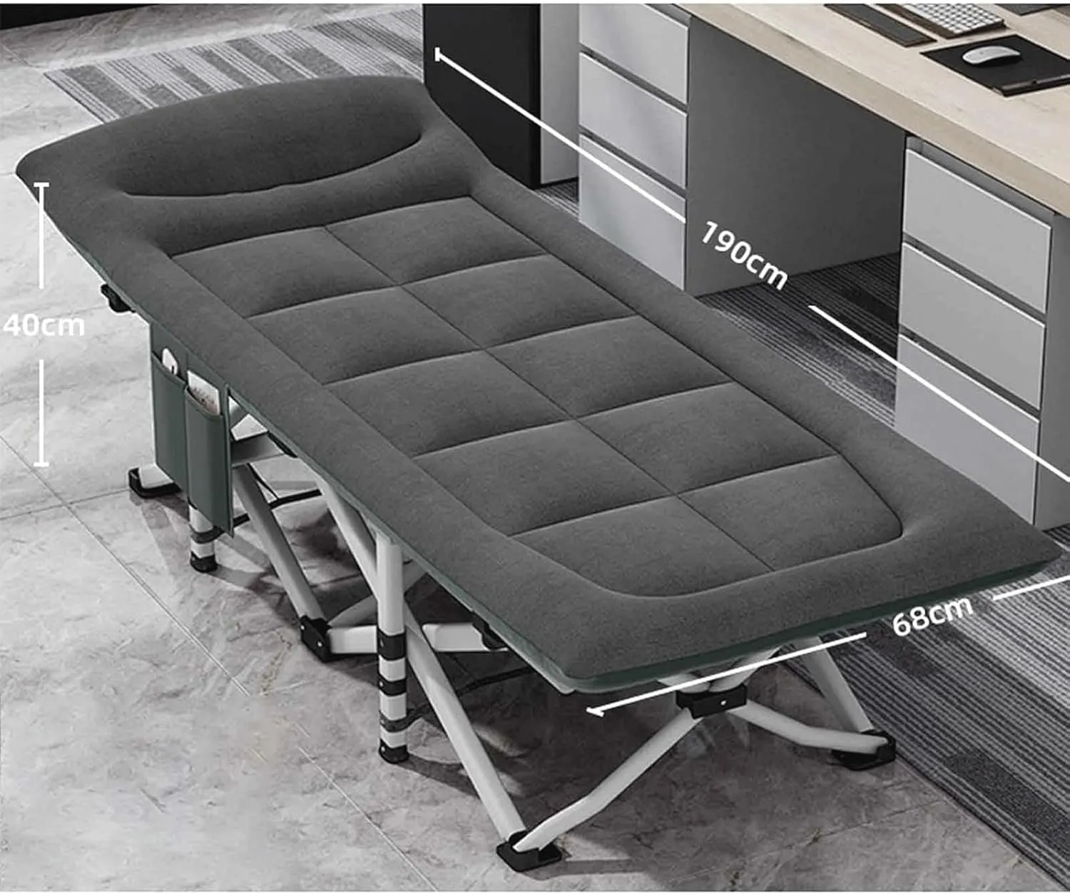 W/Mattress and Pillow Sleeping Cots for Adults Load 300lbs Reclining Chaise Oxford Cloth Folding stereotypical stench Cot Folding Camping Cot 