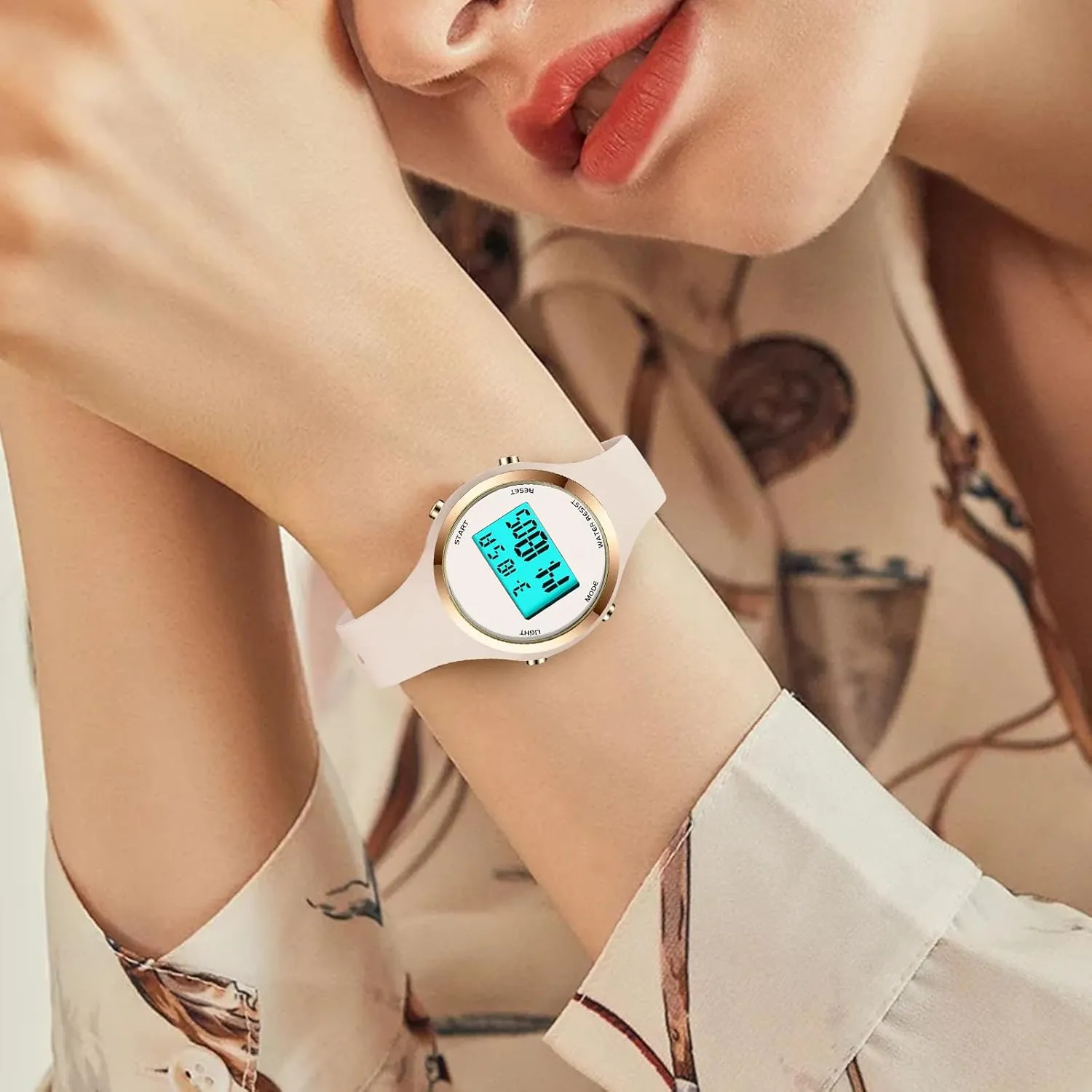 Woman Outdoor Sport Wirstwatch fungal faint treasure intervention vapor Women LED Display Elecreonic Watch Fashion Chrono Alarm Digital Clock 