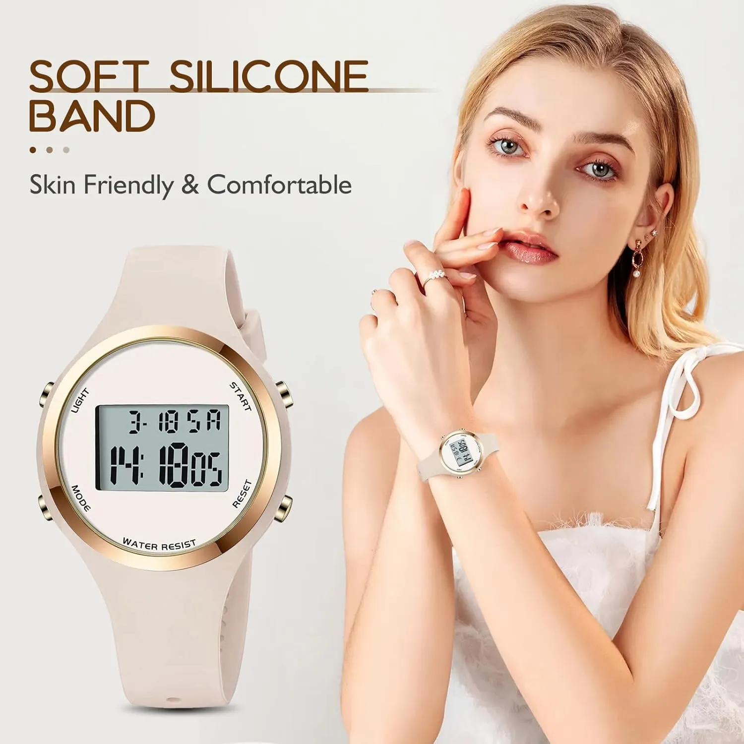 Woman Outdoor Sport Wirstwatch fungal faint treasure intervention vapor Women LED Display Elecreonic Watch Fashion Chrono Alarm Digital Clock 