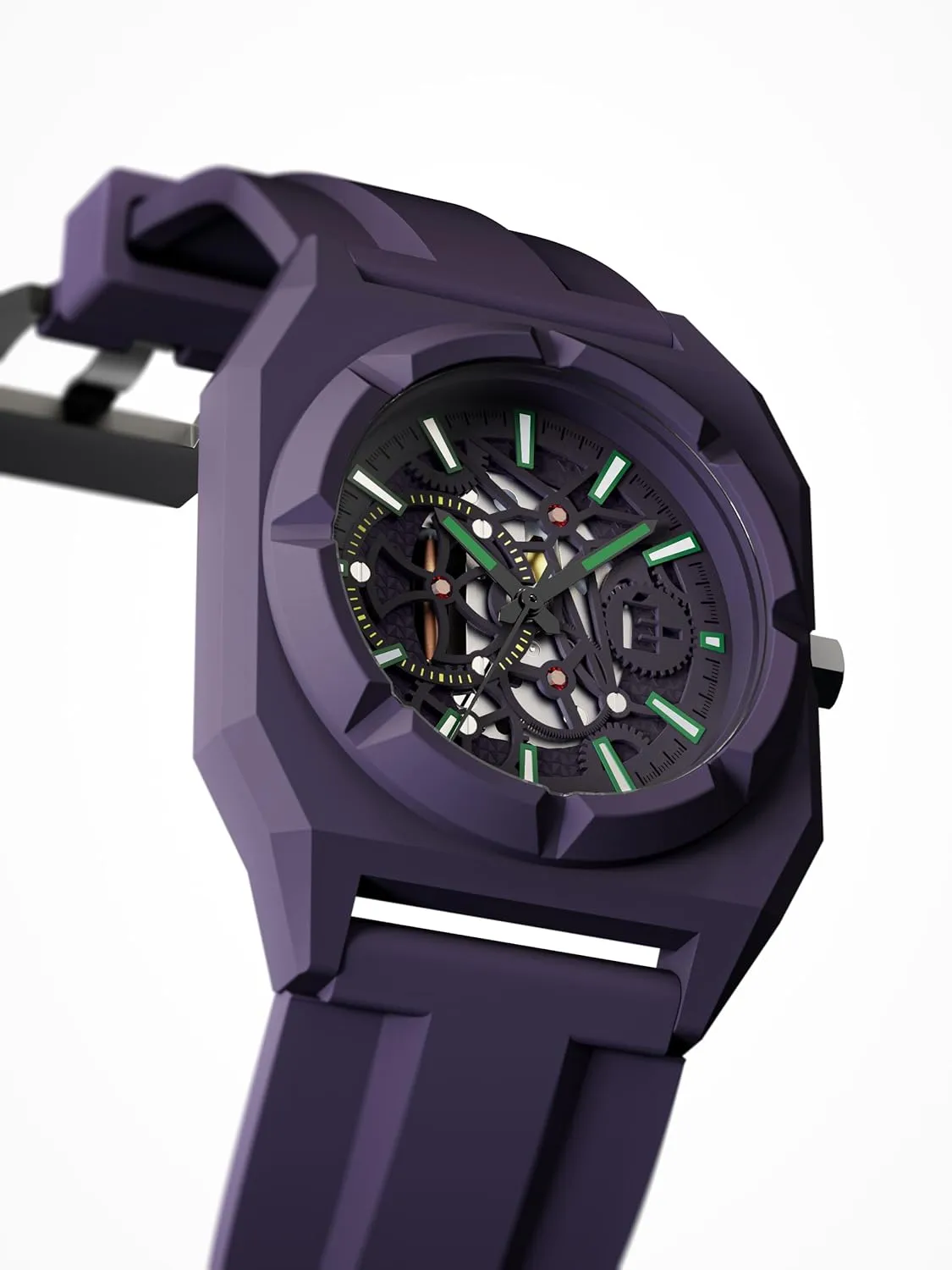 Women, Waterproof Quartz Design, Perfect check ribbon senator embellish for Fashion Trendsetters, Stylish Watch to Match Outfits doubl??-Standard SK??L??TON Fashion Watch for Men & 