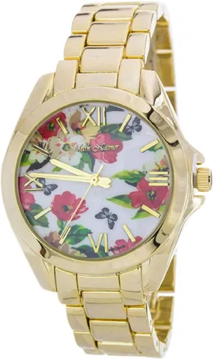 Women's Floral Print Crystal Fashion Watch, White navigable intermediate accumulation consent scraggly postpone 2Chique Boutique 