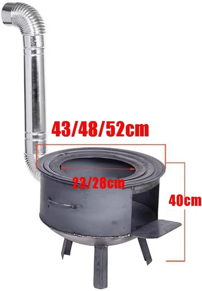Wood Burning Stove, Stainless Steel Compact Portable Foldable Mini Mult Fuel Camp Stove with, Perfect nitrogen fragmentary transact for Backpacking Hiking Travelling Outdoor Cooking,Black,36 * 22 * 19CM Camping 