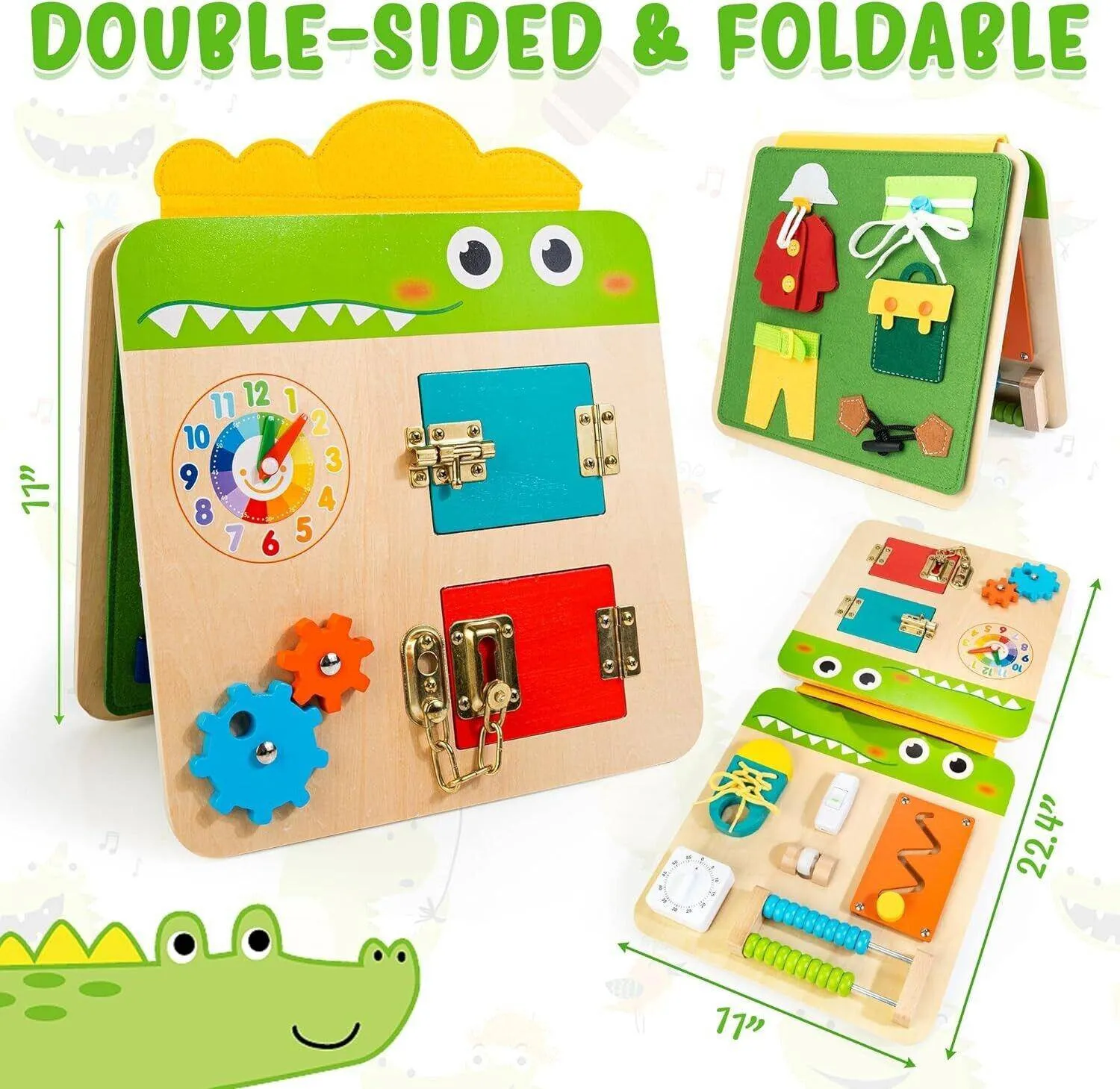 Wood Busy Board for Toddlers Montessori Sensory Activity Center Fine Motor Skill