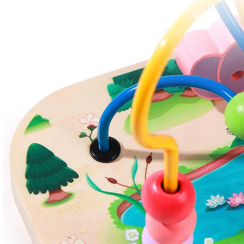 Wooden Colorful Bead Maze Abacus Roller Coaster