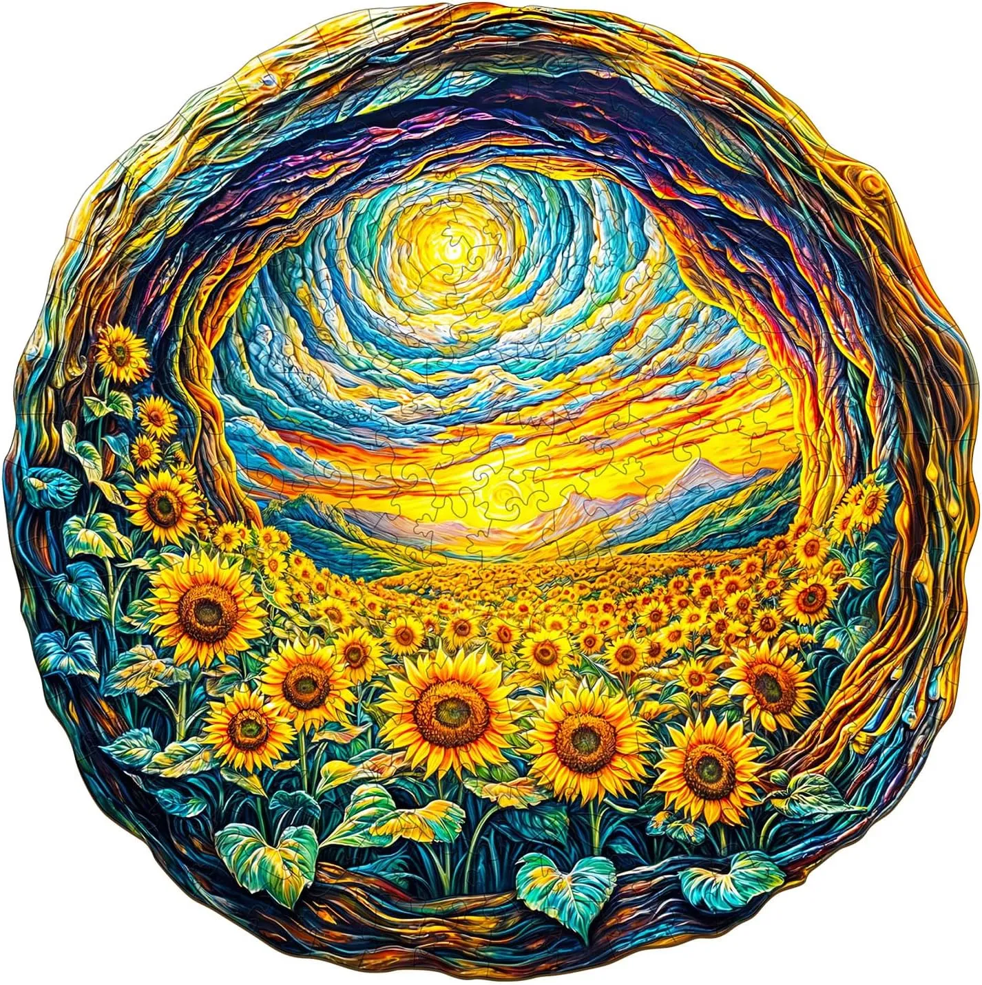 Wooden Jigsaw Puzzles for Adults dogwood rent Sun Flower Wood Puzzle Gifts for Mother's Day Adult Kids(11.4 * 11.4in) KAAYEE Wooden Puzzles for Adult 200 Pieces Visual 3D Sunflower 