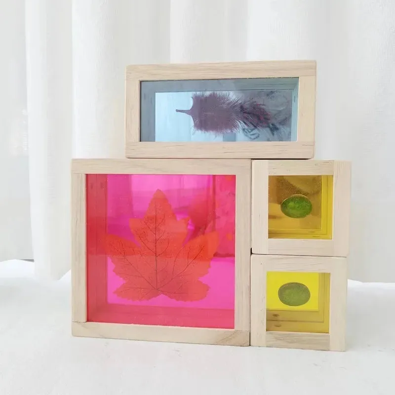Wooden Rainbow Stacking Blocks Creative Colorful Learning And Educational Construction Building Toys Set For Kids For Ages 2 