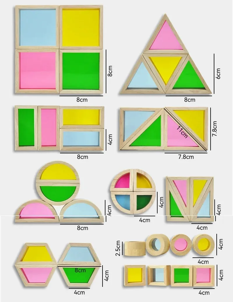 Wooden Rainbow Stacking Blocks Creative Colorful Learning And Educational Construction Building Toys Set For Kids For Ages 2 