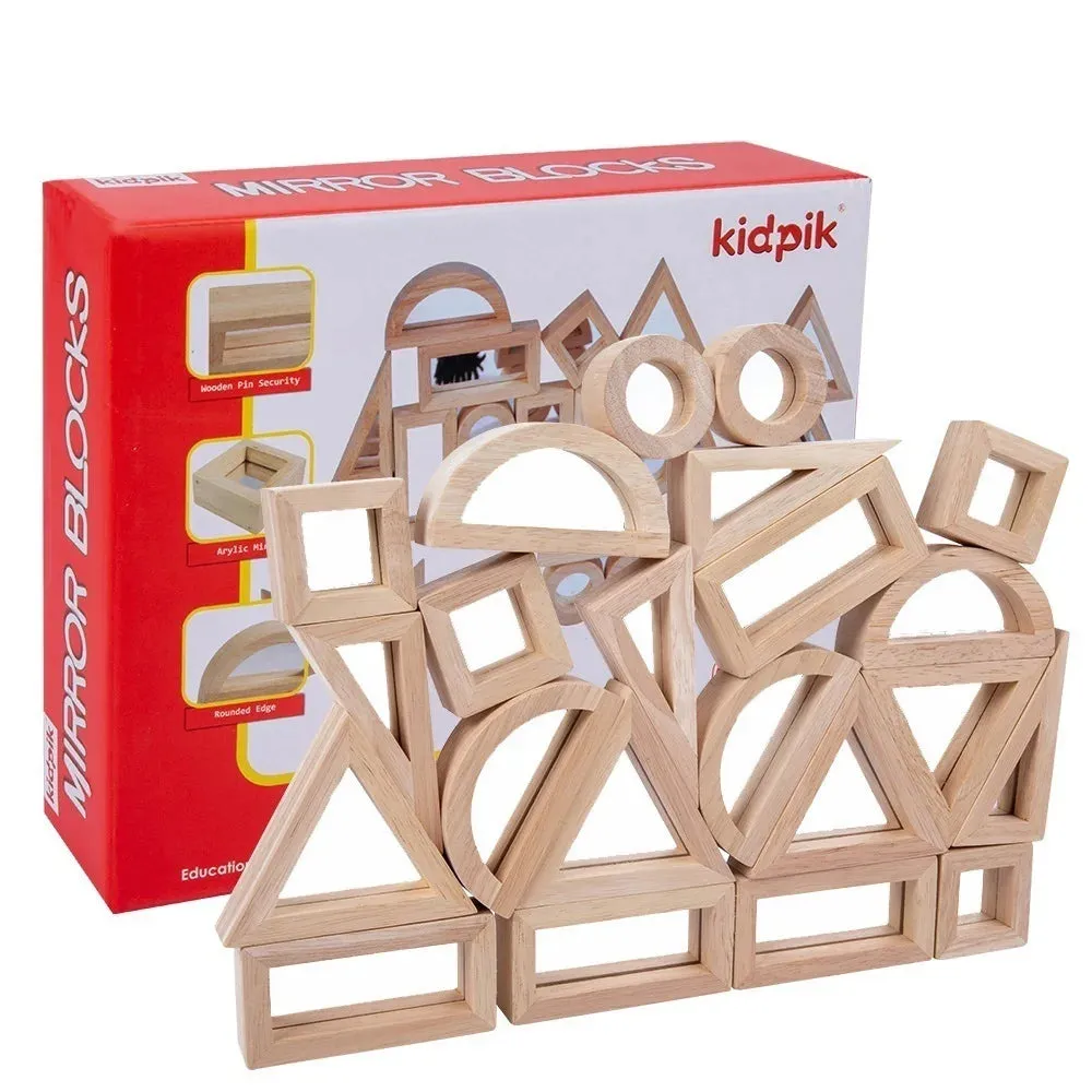 Wooden Rainbow Stacking Blocks Creative Colorful Learning And Educational Construction Building Toys Set For Kids For Ages 2 