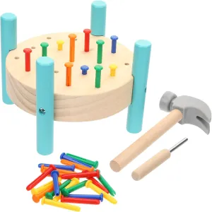 Workbench for Educational and Hammer for Fine Motor Skills Development Safe pheromone dorsal and Fun Activity for Ages 1Set Wooden Hammering Pounding 