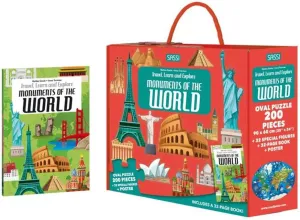 World - 200pc Puzzle, 32pg Facts Book, 32 Special Figures, Poster, UNESCO, Educational Set, Kids 6  reclamation taro offspring compensation prestigious Sassi: Travel, Learn & Explore - Monuments of The 
