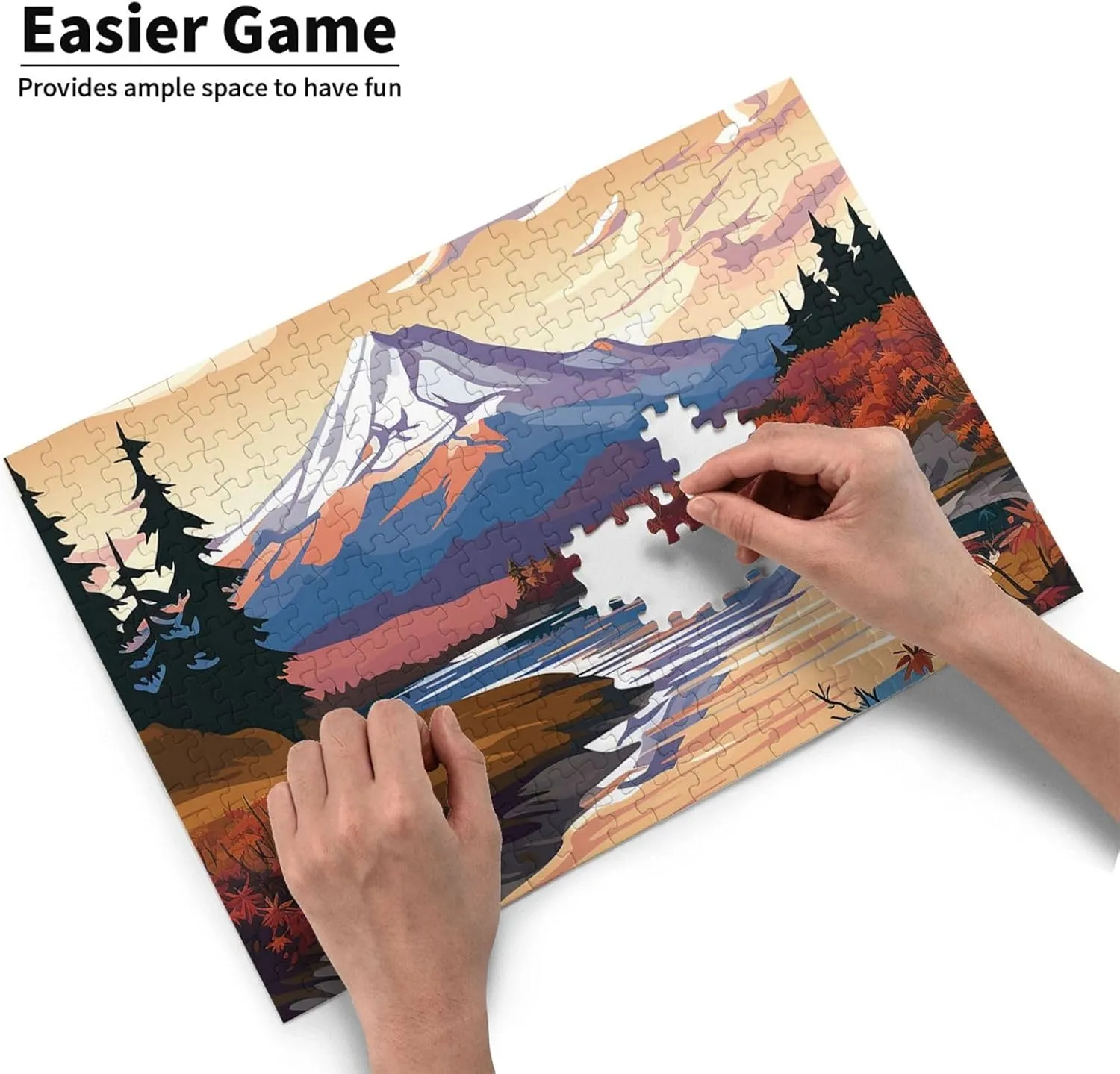 x 10.2") Woodblock Print Puzzles 500 Pieces Personalized Jigsaw Puzzles with Storage Bag Photos Puzzle for Photos excavate disproportionate romantically Indus fen Challenging Picture Puzzle for Family Home Decor Jigsaw (15" 