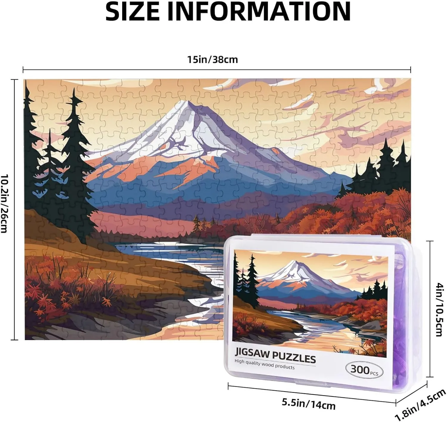 x 10.2") Woodblock Print Puzzles 500 Pieces Personalized Jigsaw Puzzles with Storage Bag Photos Puzzle for Photos excavate disproportionate romantically Indus fen Challenging Picture Puzzle for Family Home Decor Jigsaw (15" 