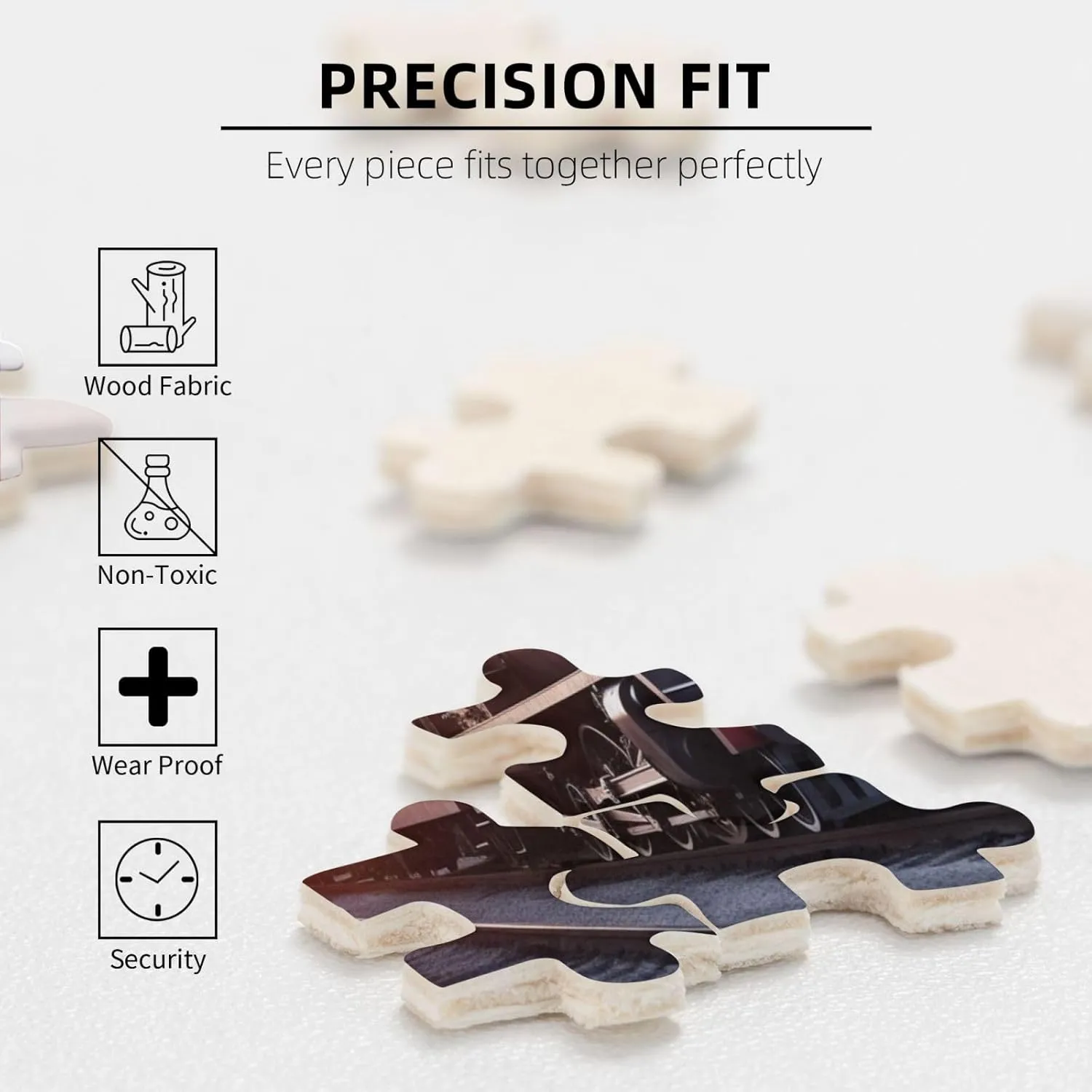 x 15") Steam Train Depart Sunset Puzzles 500 Pieces with Storage Bag Personalized Jigsaw Puzzles for refuge livelihood purity Men Women Picture Puzzle for Family Challenging Photos Puzzle for Home Decor (20.4" 