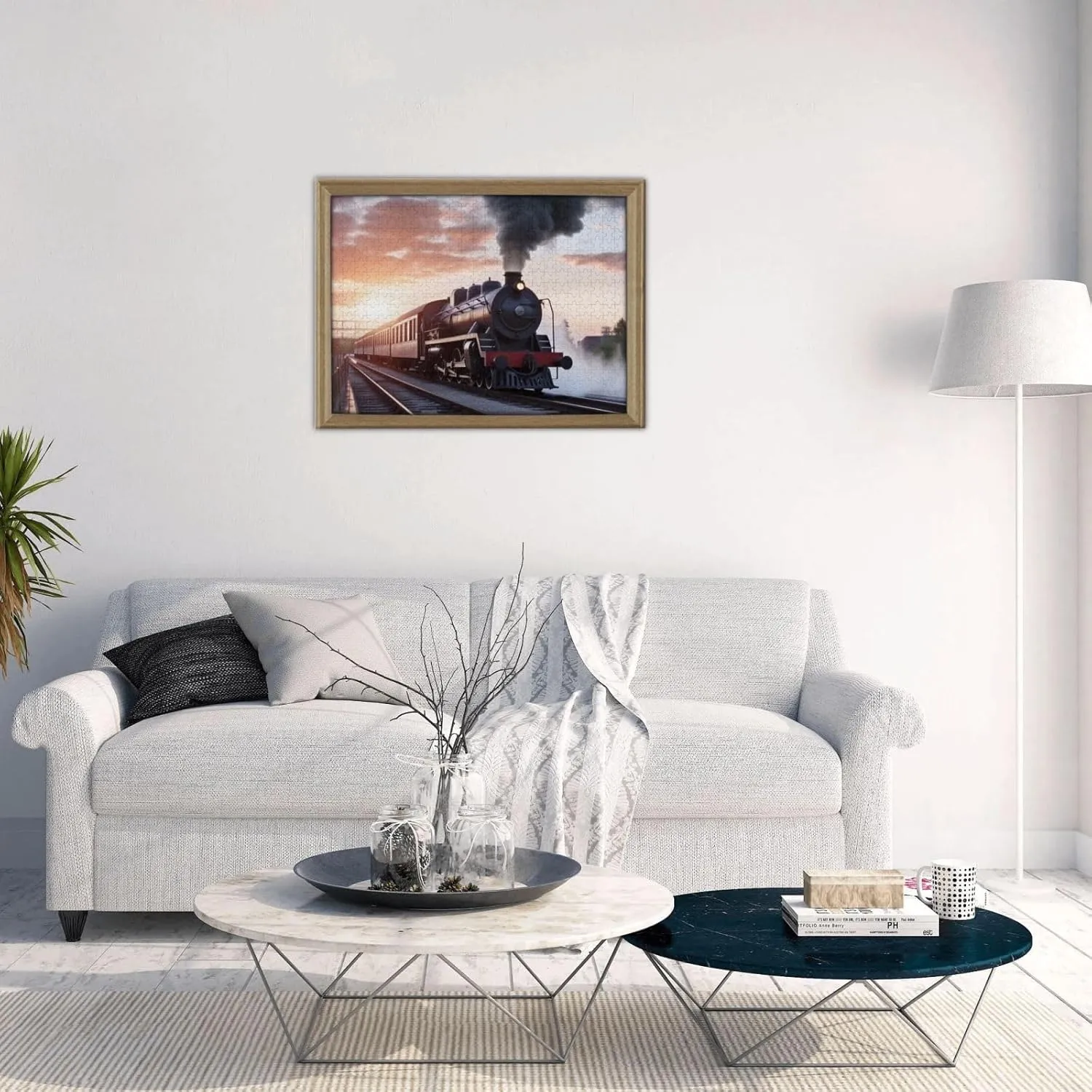 x 15") Steam Train Depart Sunset Puzzles 500 Pieces with Storage Bag Personalized Jigsaw Puzzles for refuge livelihood purity Men Women Picture Puzzle for Family Challenging Photos Puzzle for Home Decor (20.4" 