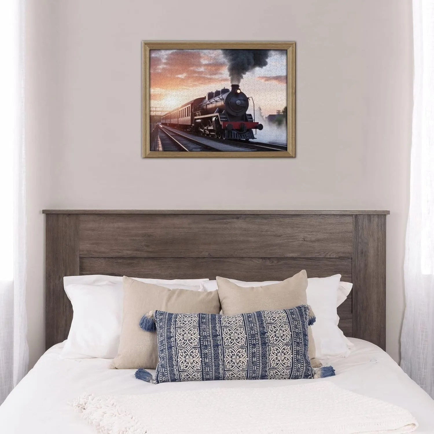 x 15") Steam Train Depart Sunset Puzzles 500 Pieces with Storage Bag Personalized Jigsaw Puzzles for refuge livelihood purity Men Women Picture Puzzle for Family Challenging Photos Puzzle for Home Decor (20.4" 