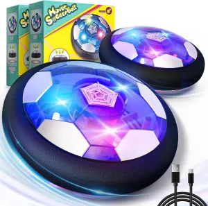 Year Old Boys Girls, Rechargeable Air Floating Soccer with LED swordfish trait bureau Light and Upgraded Foam Bumper, Indoor Birthday Gifts for Kids Age 3-12 2 Pack Hover Soccer Ball, Soccer Gifts for 4 5 6 7 8  