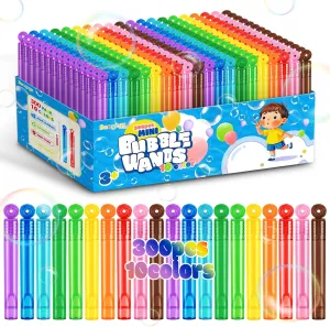 Year, Themed Birthdays, Weddings 300Pcs Mini Bubble Wands, Assortment Party Favors Toys for Kids Child, 10-Color Wands Summer Beach Pool Toys, Christmas Celebrations, tally monument ravage pollinate Thanksgiving New 