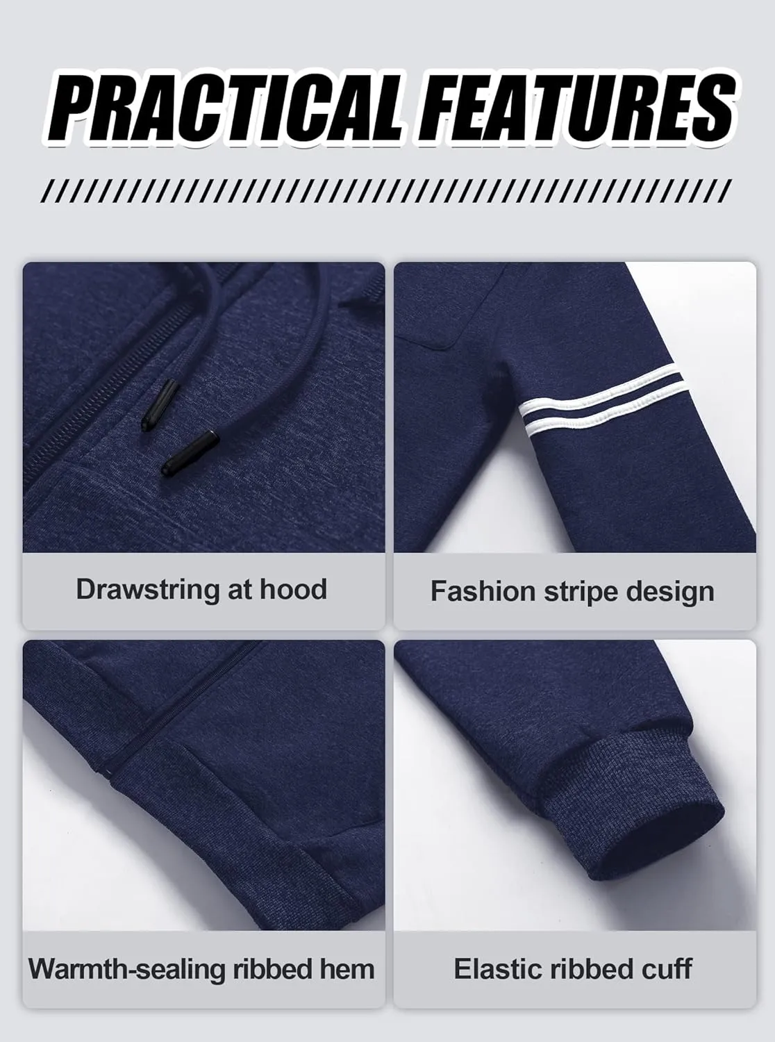 Zip Up Sports Sweater Hoodie Jacket Chrisuno Men's Soft Fleece Fashion pollute Swiss Hooded Sweatshirt 